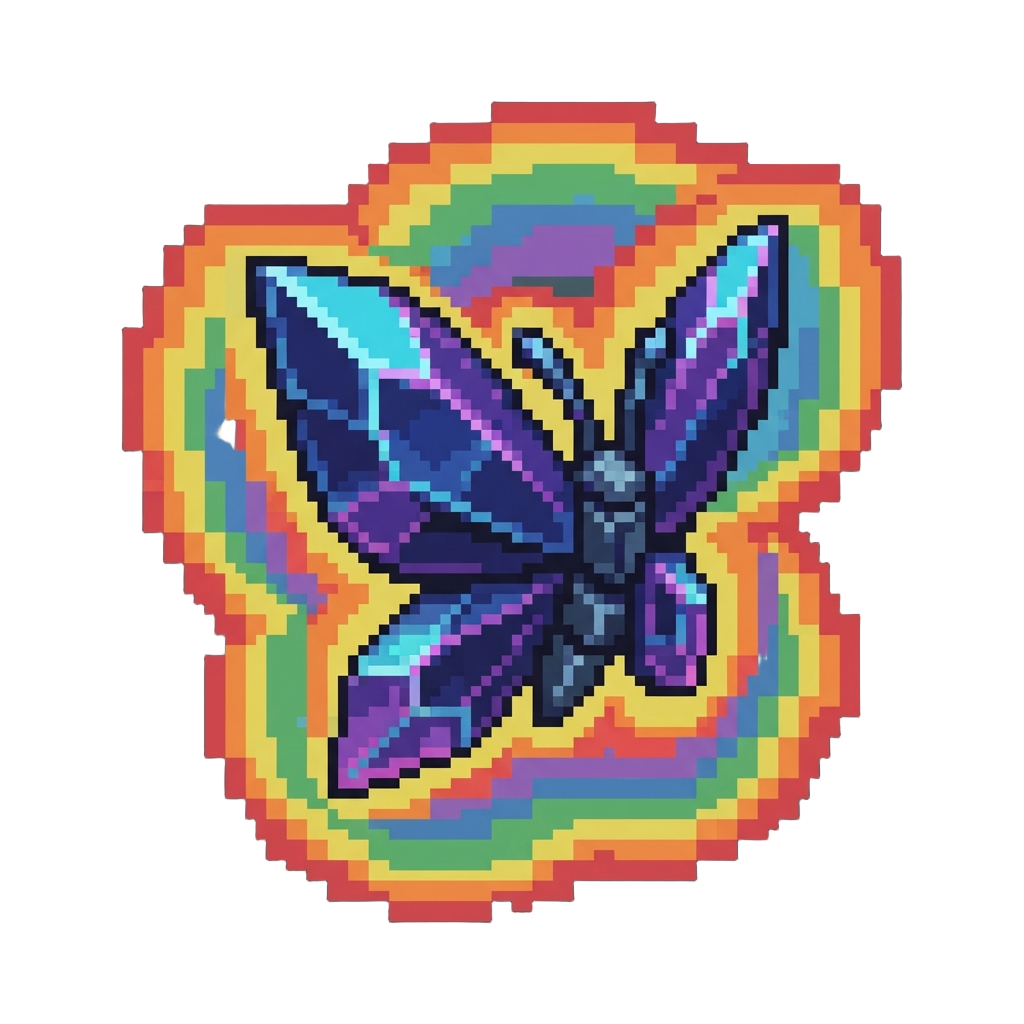 A Mega Crystal Butterfly Radiating Prismatic Shockwaves