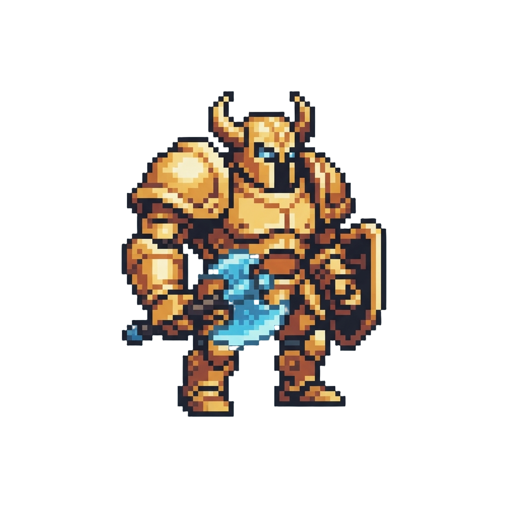 A Towering Golden-armored Golem