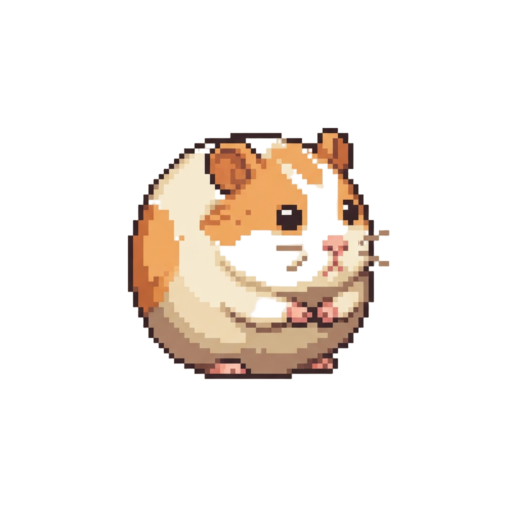 A Giant Spherical Ham Hamster Staring Blankly