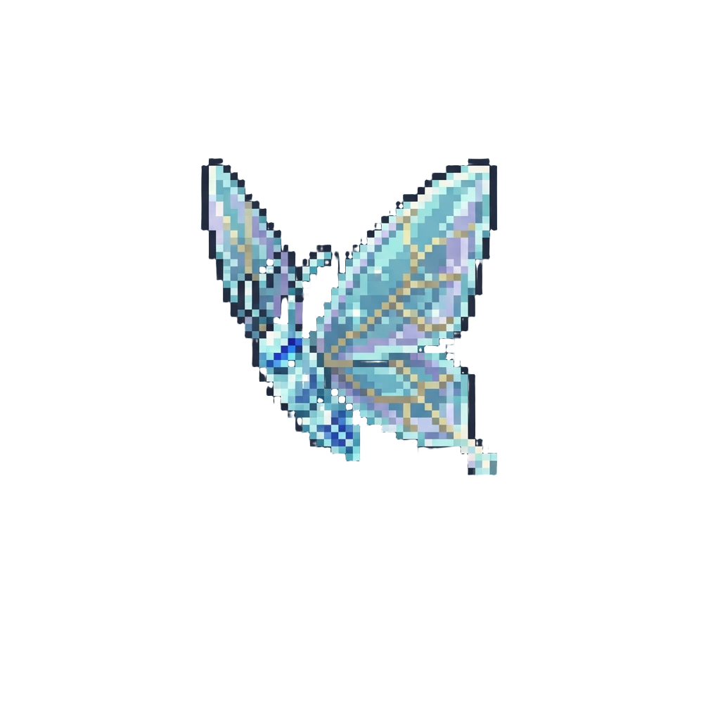 A Translucent Glass Butterfly Trailing Shimmering Dust
