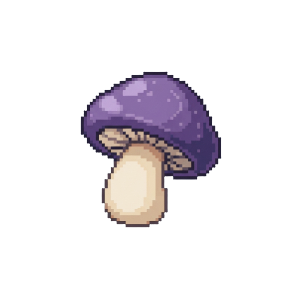 A Squishy Purple Mushroom Wiggling Slowly