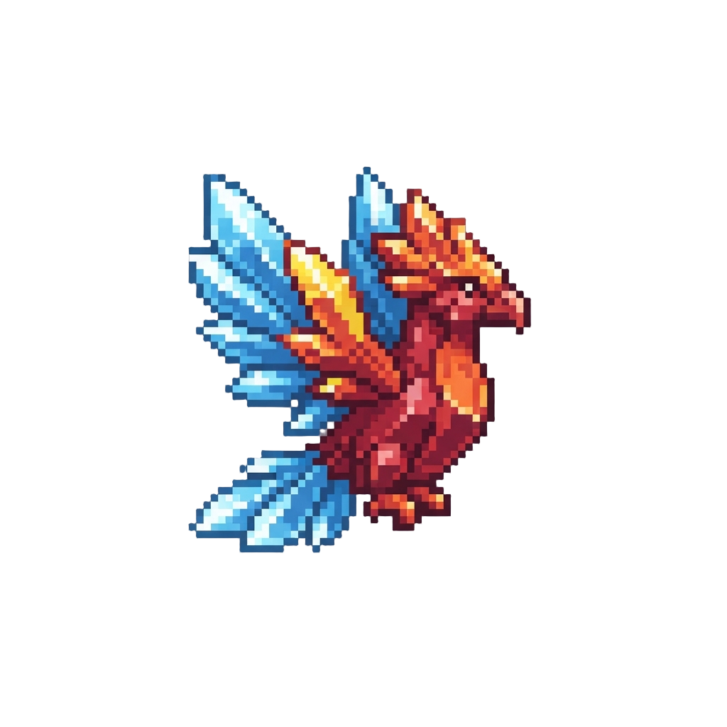 A Radiant Crystal Phoenix