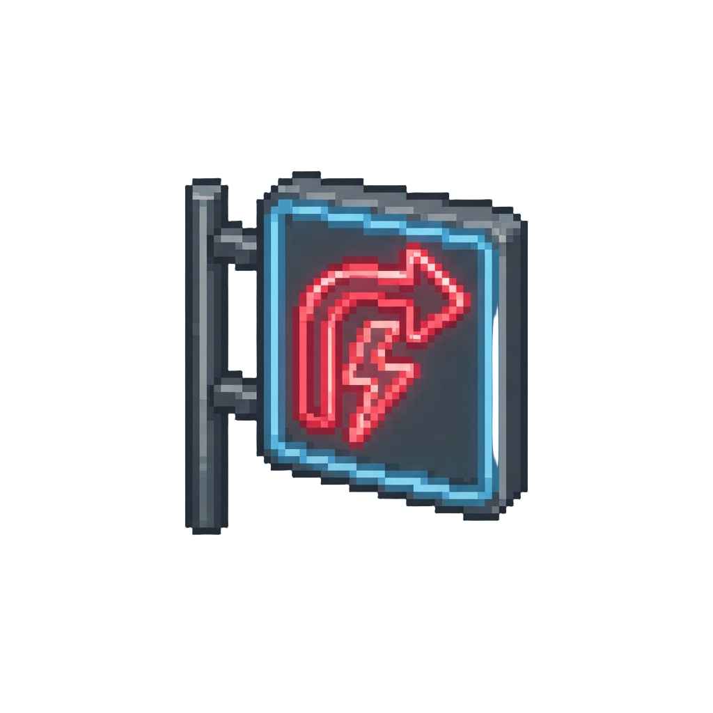 A Glowing Neon Street Sign