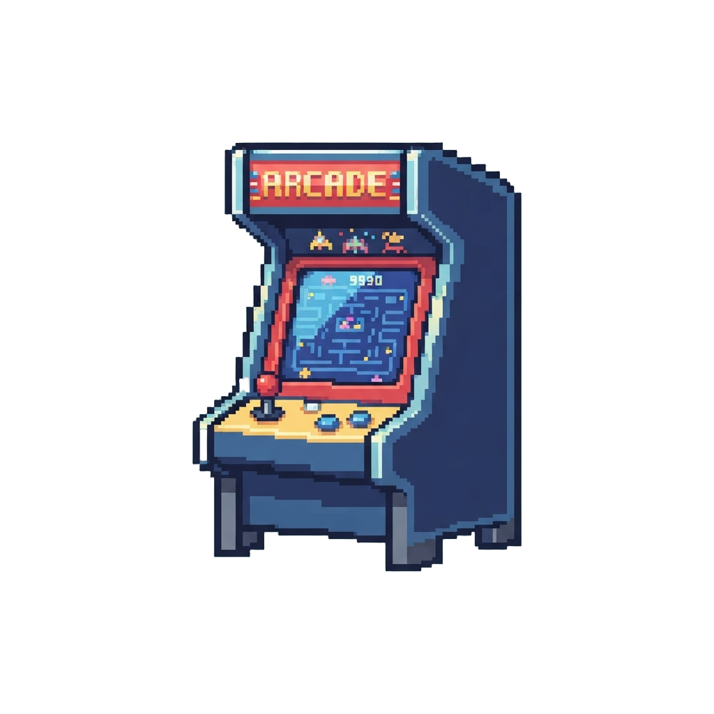 A Bustling City Arcade Strip