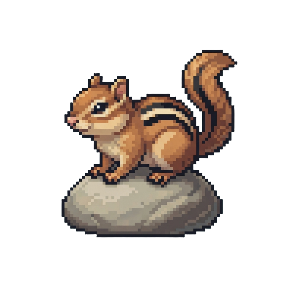 A Gentle Chipmunk Perched on a Smooth Stone