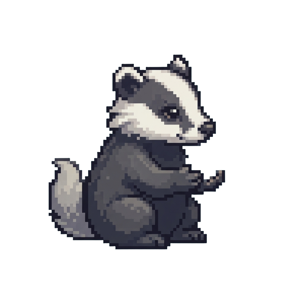 A Tiny Fluffy Badger Gazing at the Mist
