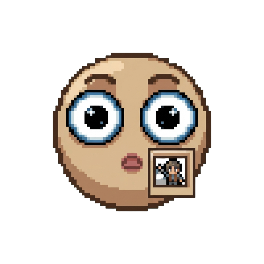 An Exaggerated Wide-eyed Stare at the Photo Replay