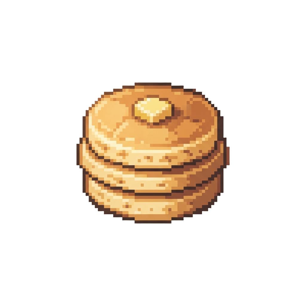 A Tiny Stack of Fluffy Pancakes with Mini Butter