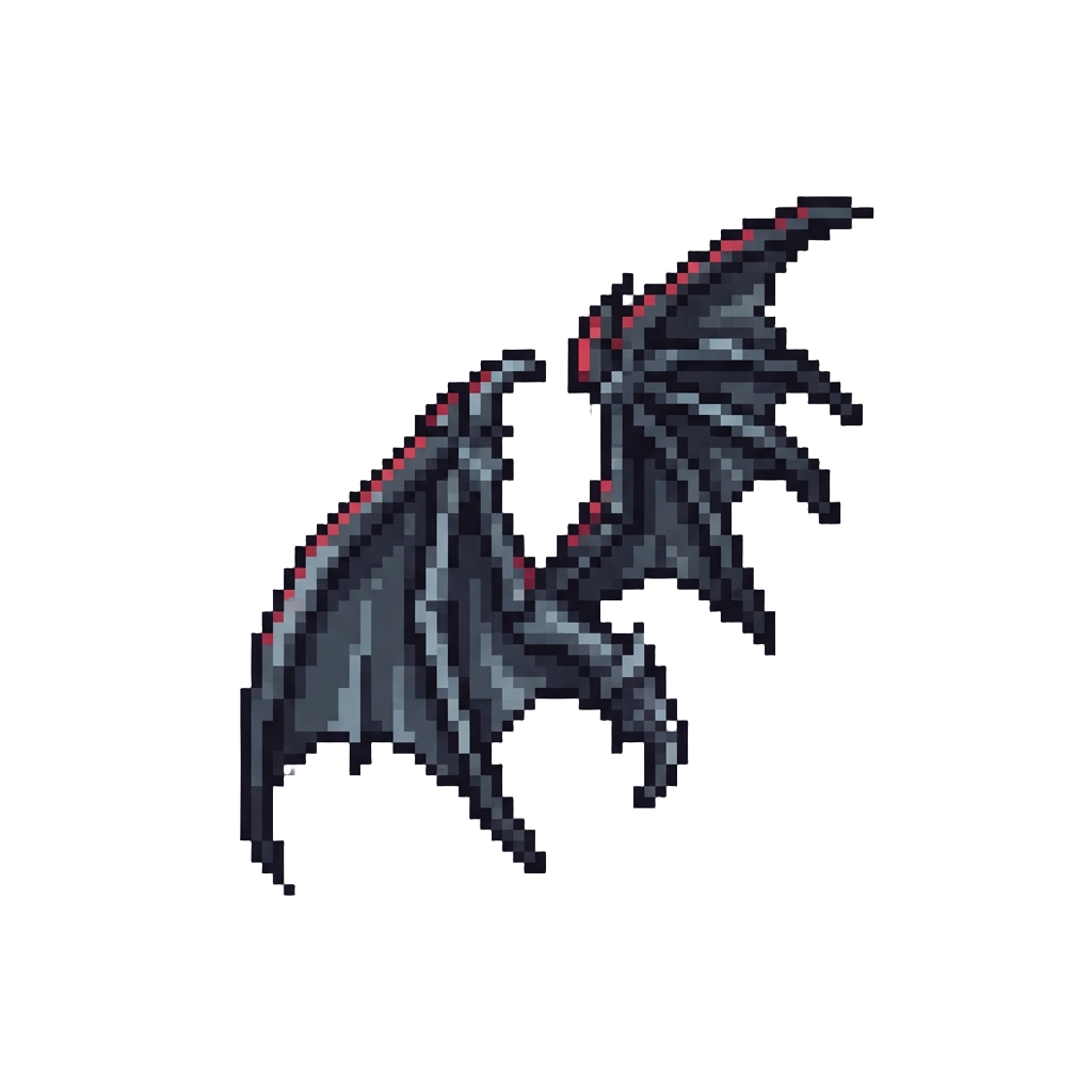 A Pair of Sleek Obsidian Vampire Wings