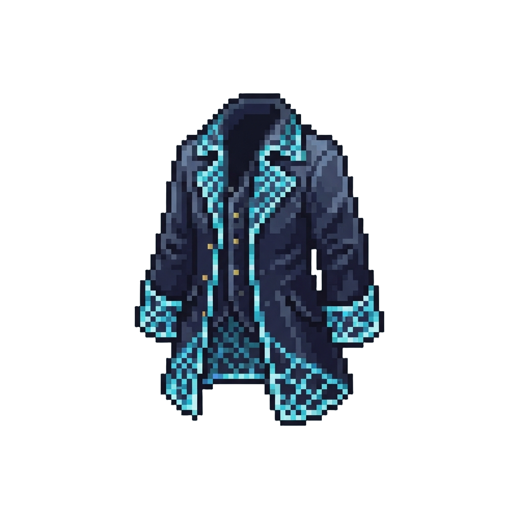 A Dark Velvet Coat with Glowing Spiderweb Trim