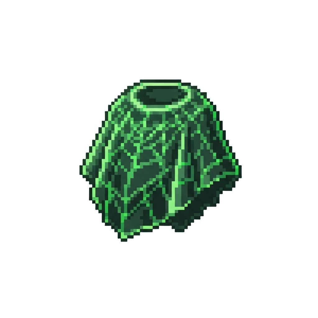 A Funny Glowing Green Cobweb Poncho