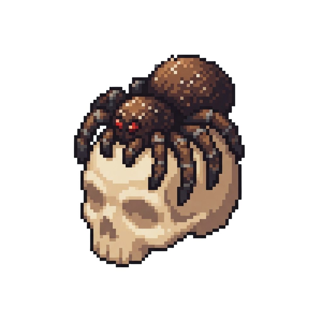 A Giant Fuzzy Spider Resting Atop the Head