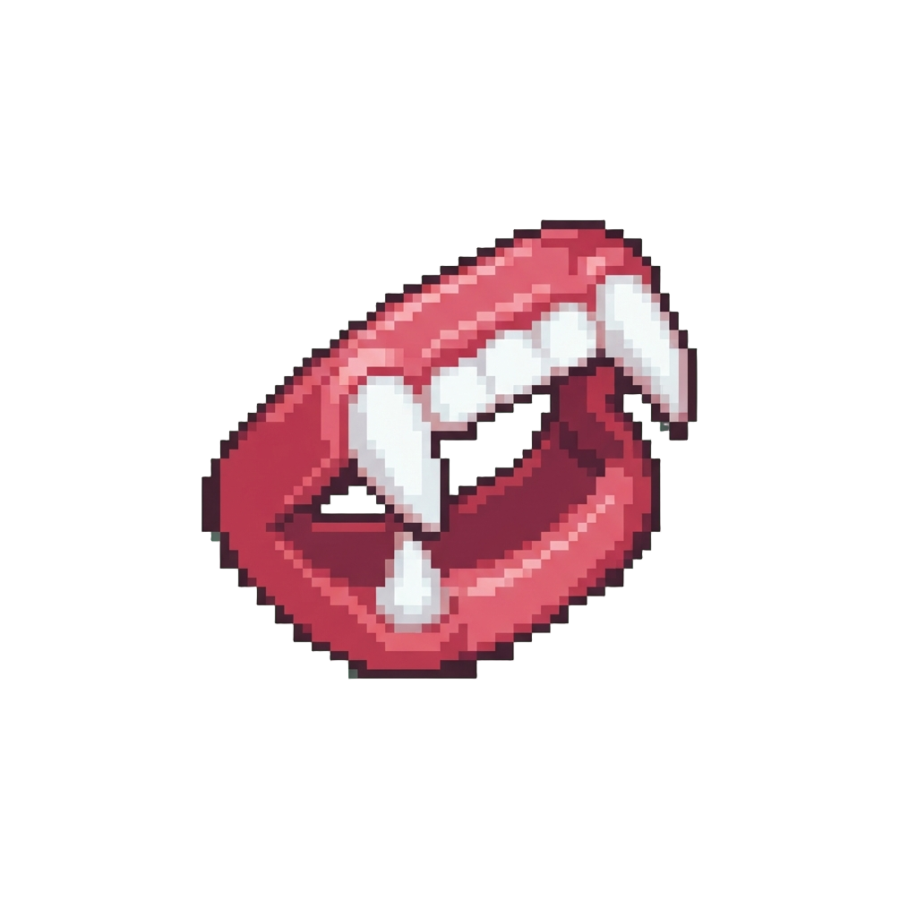 A Pair of Funny Plastic Vampire Fangs Sticking Sideways