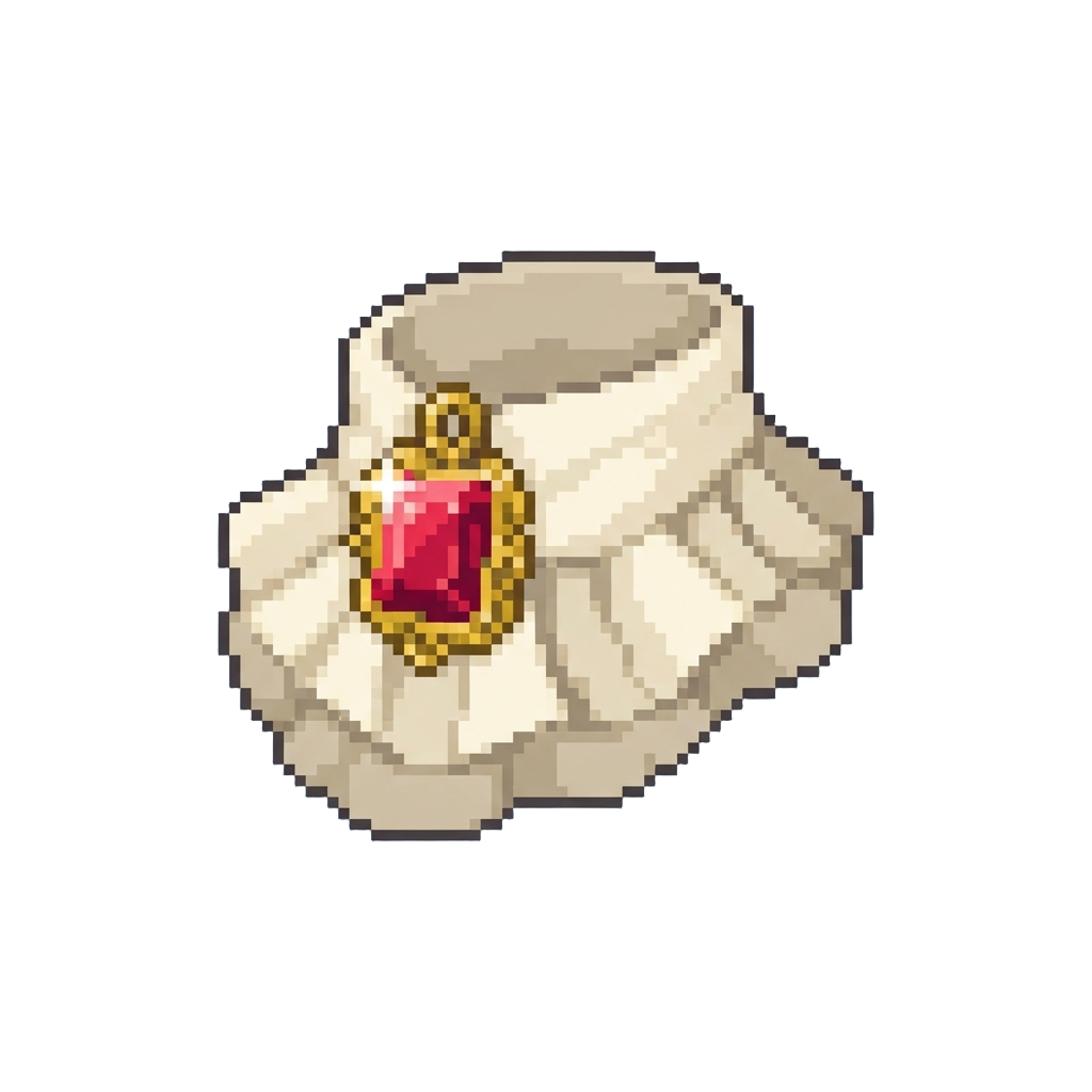 A Ruffled Aristocrat Collar with Ruby Brooch