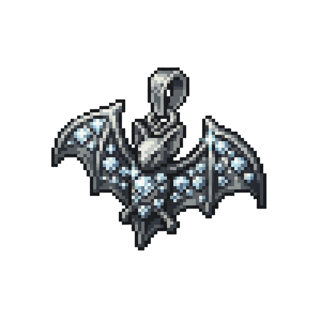 A Sparkling Diamond-encrusted Bat Medallion