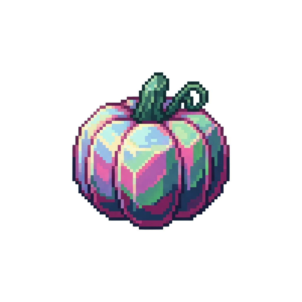 A Glowing Iridescent Crystal Pumpkin