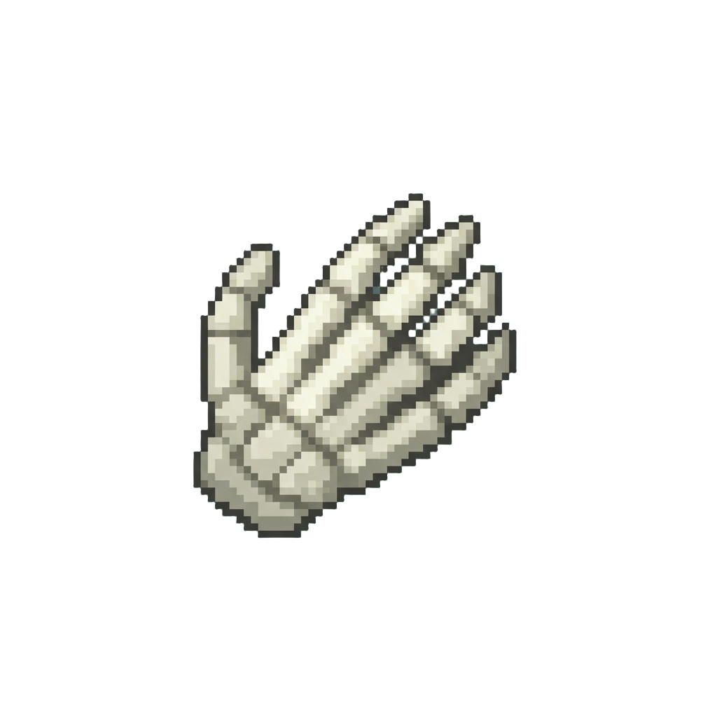 A Miniature Plastic Skeleton Hand