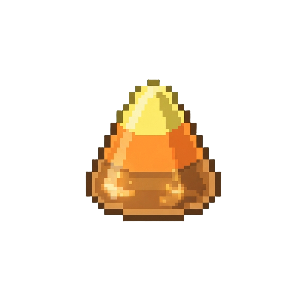 A Translucent Amber Candy Corn Gem