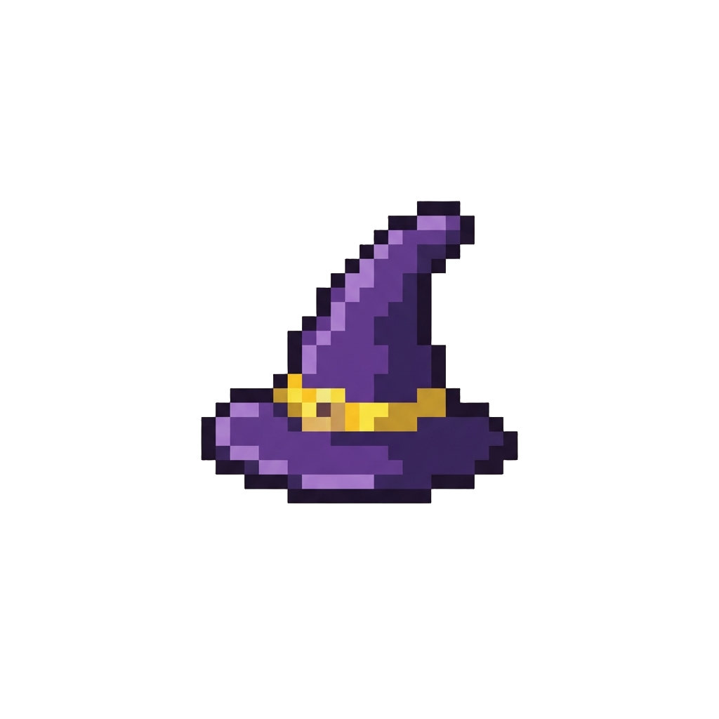 A Tiny Purple Witch Hat Bead