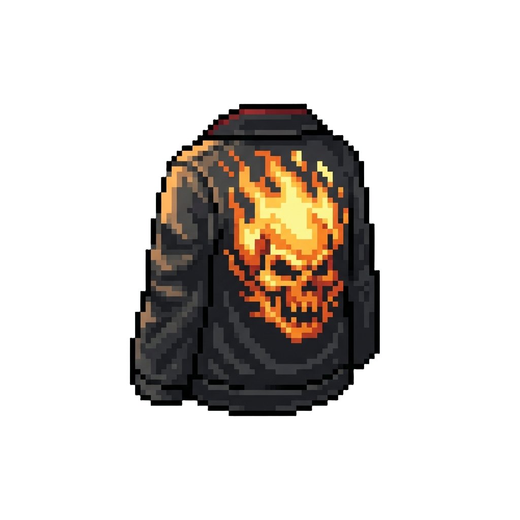A Flaming Skull-printed Entrance Coat
