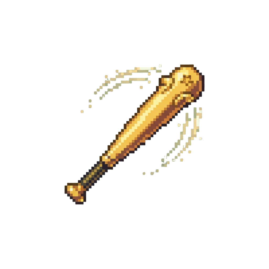 A Golden Trophy Bat Swung in Cadence