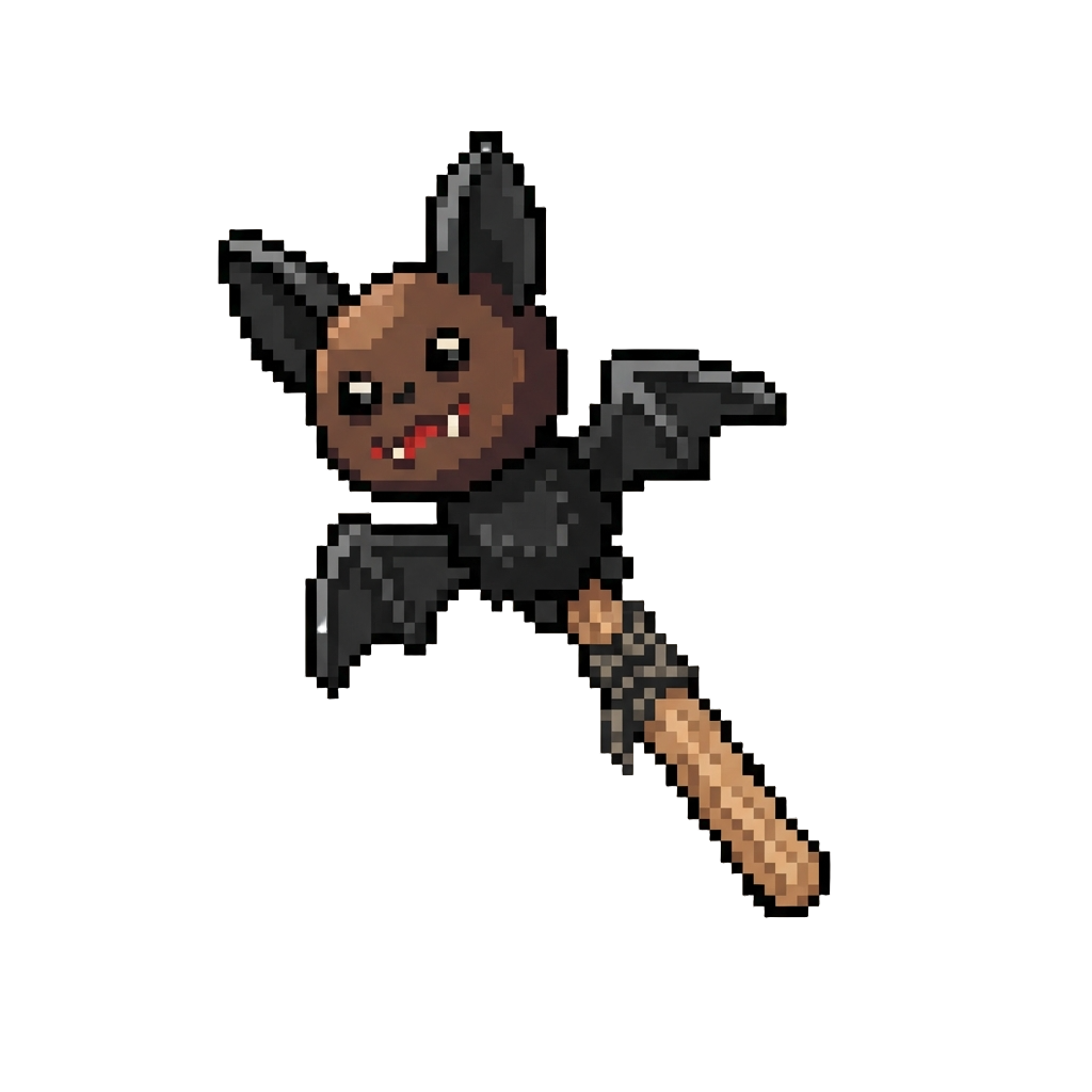A Comical Bat Prop on a Stick