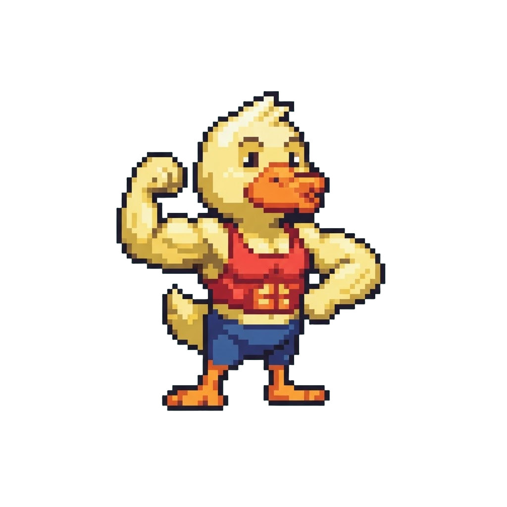 A Silly Duck-face Flex Pose