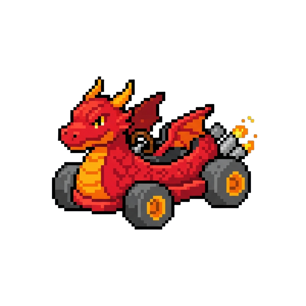 A Fiery Red Dragon Kart