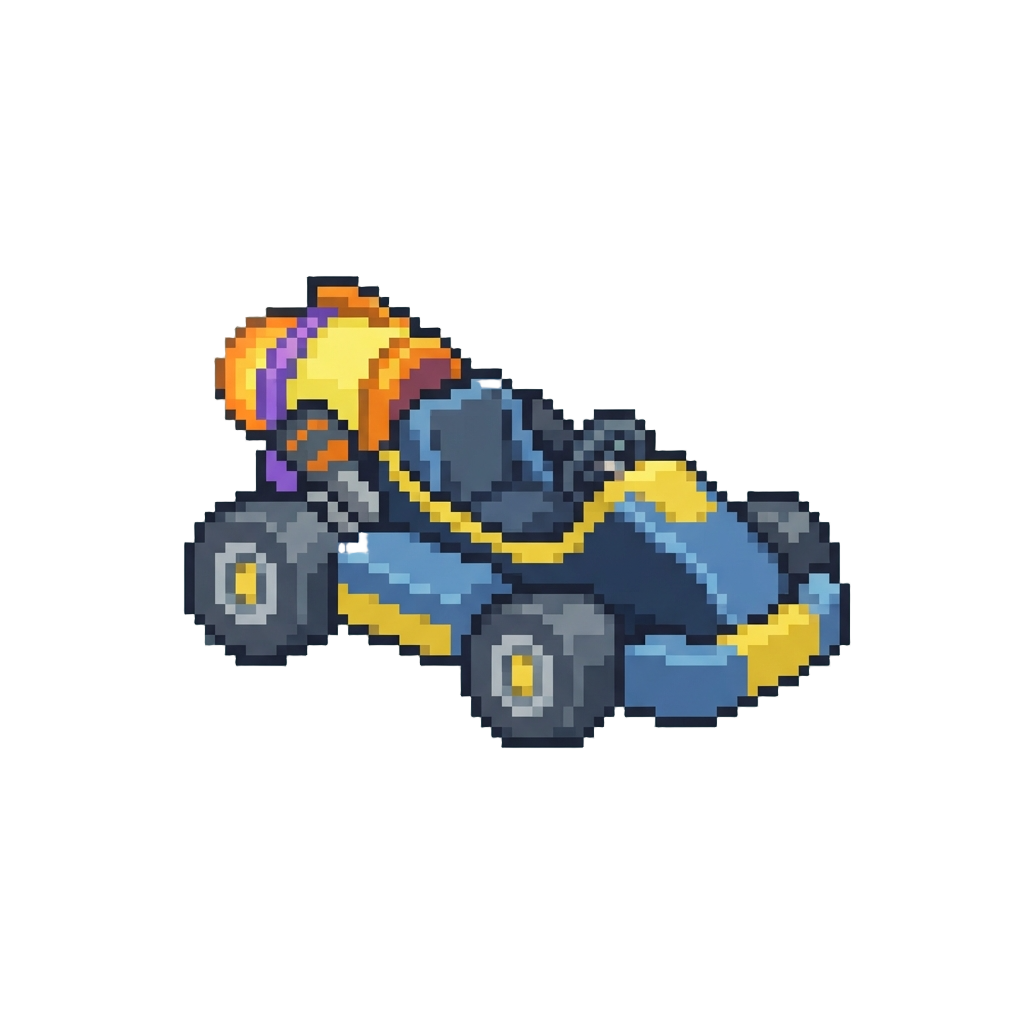 A Neon Rocket-boosted Kart