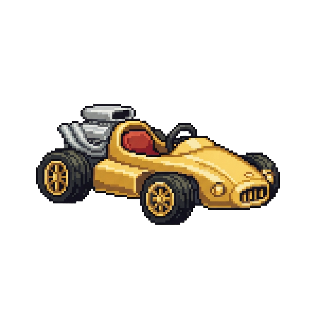 A Sleek Golden Speedster Kart