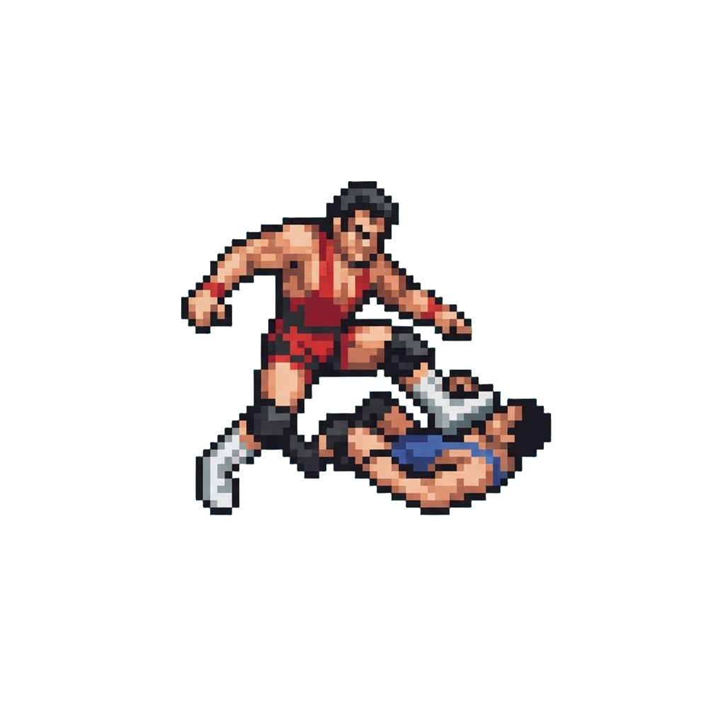 A Dramatic Scoop Slam Into a Leg Drop