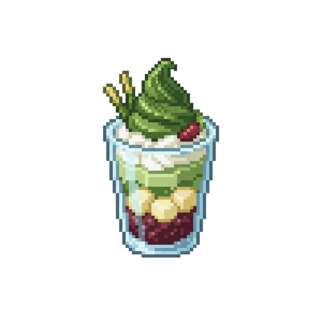 Iced Matcha Parfait Tower