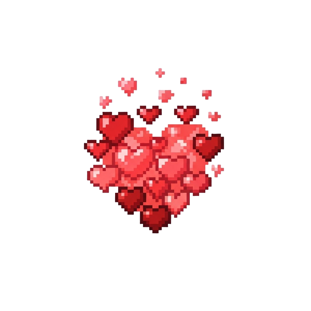 A Glowing Cloud of Tiny Floating Heart Sparks