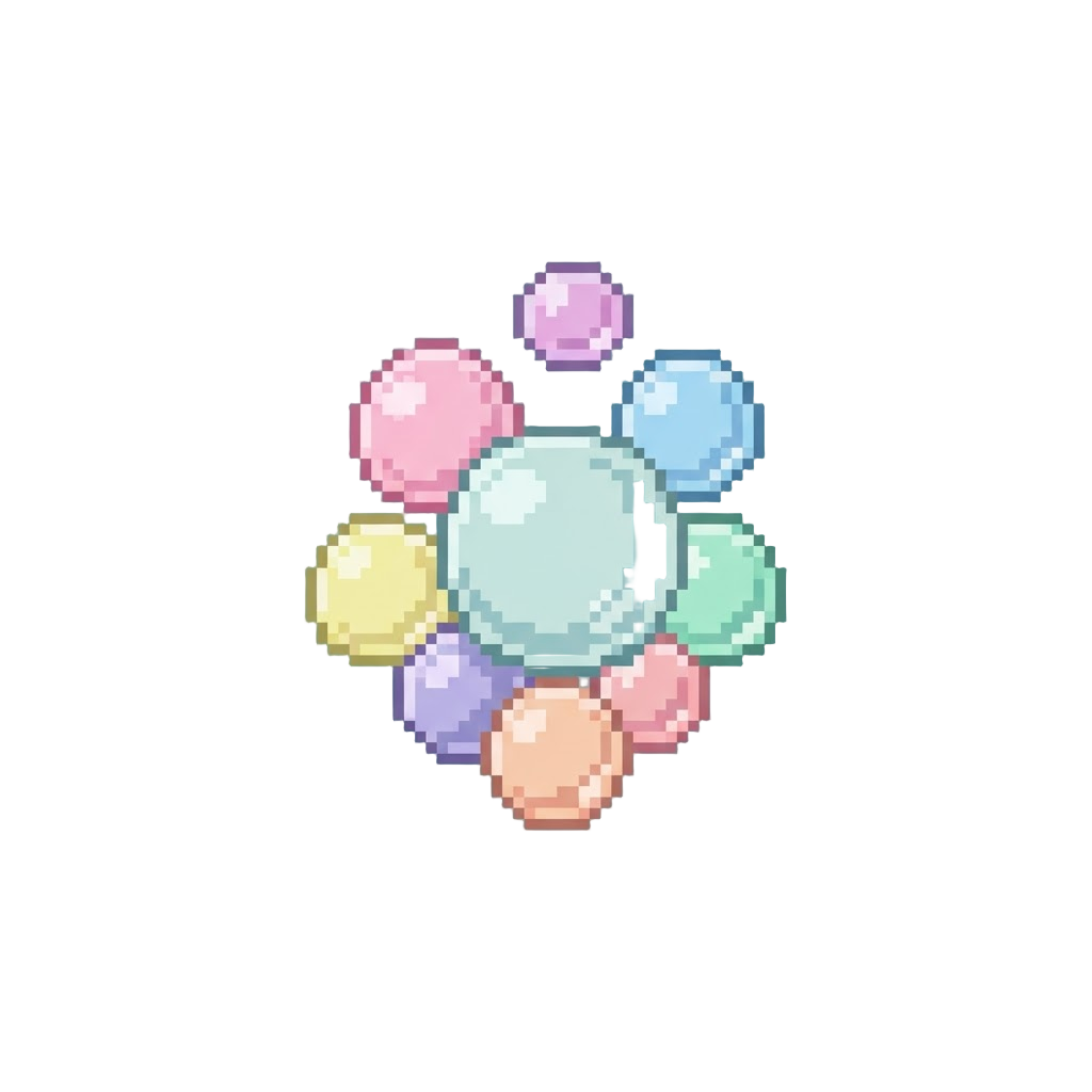 A Gentle Shower of Pastel Rainbow Bubbles