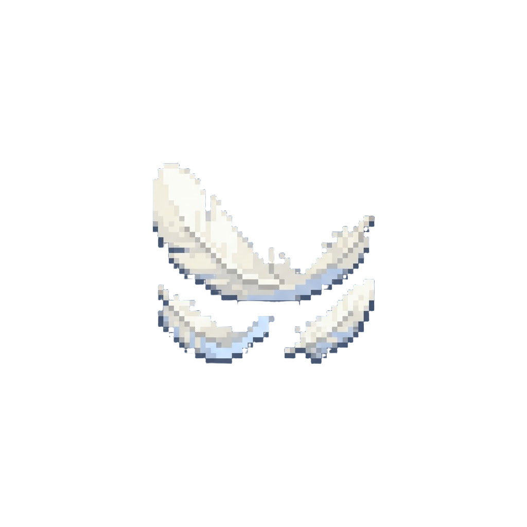 A Floating Trail of Soft White Feathers