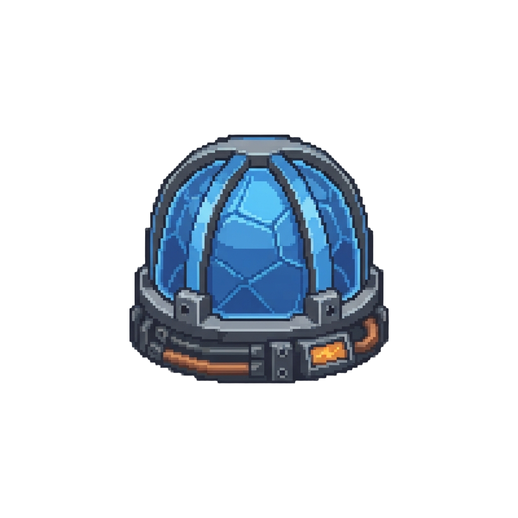 A Glowing Blue Shield Generator Dome