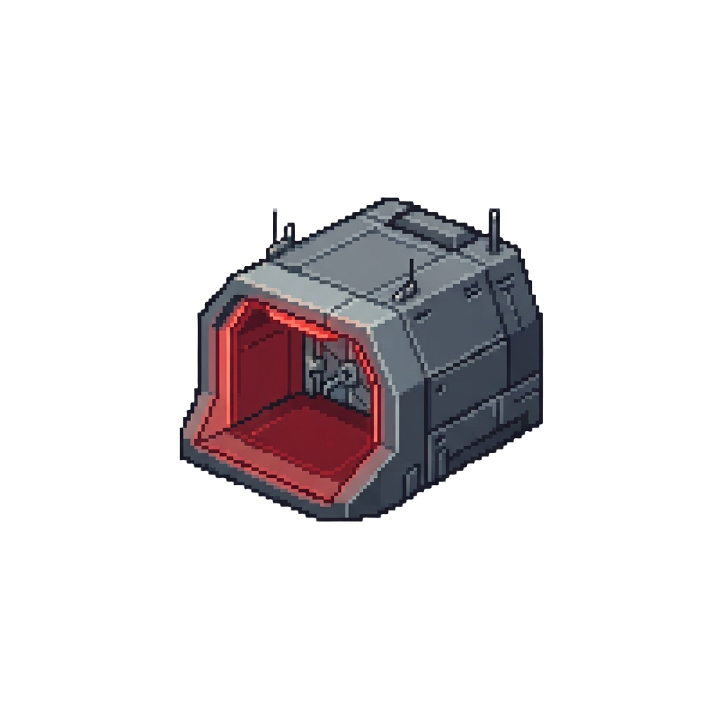 A Glowing Red Ventral Hangar Bay