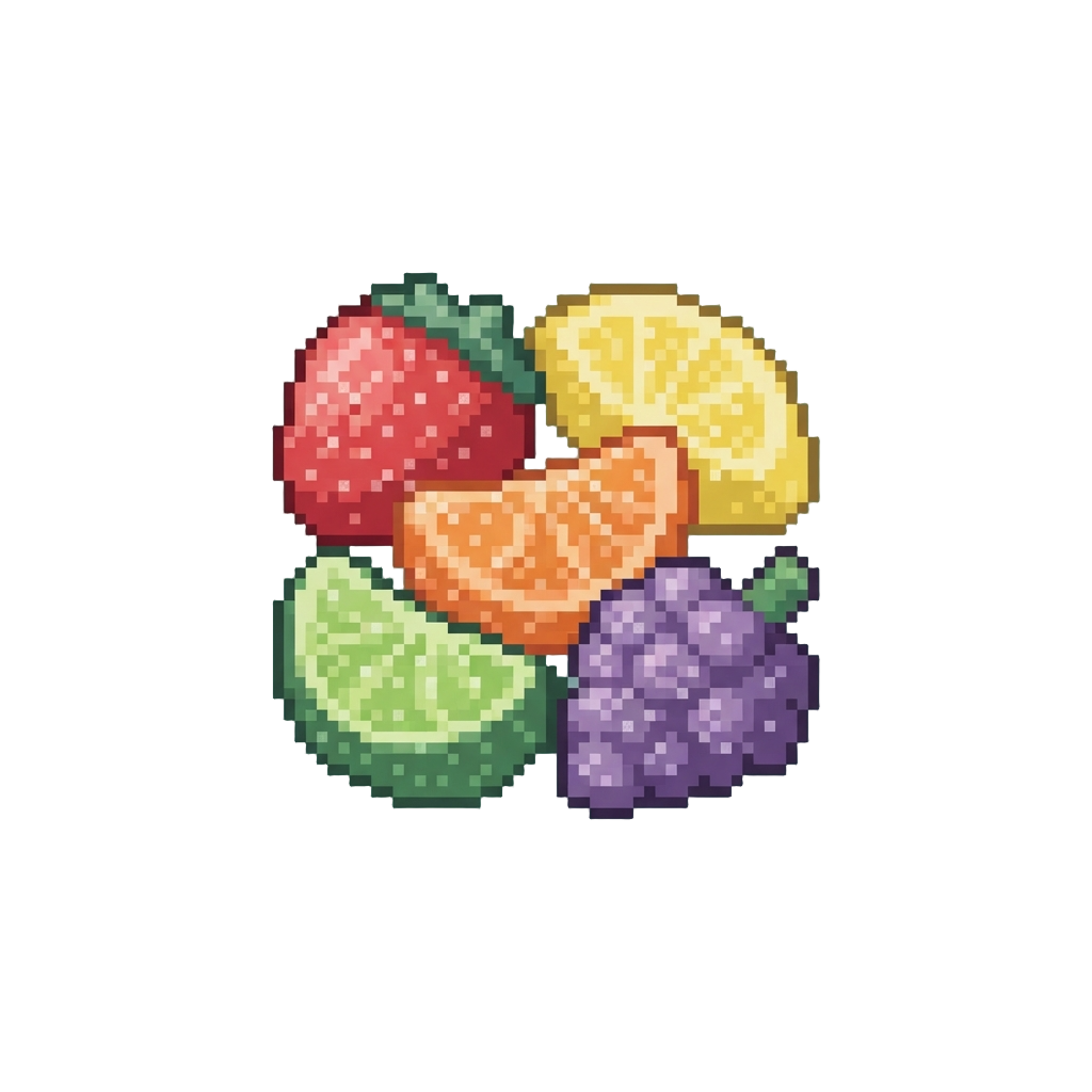 A Handful of Sour Fruit Gummies