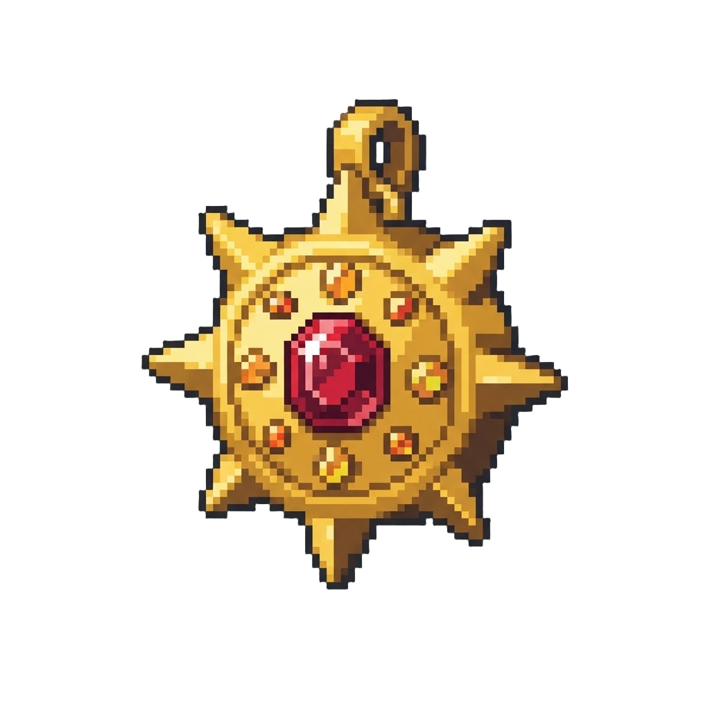 A Jeweled Golden Sun Medallion