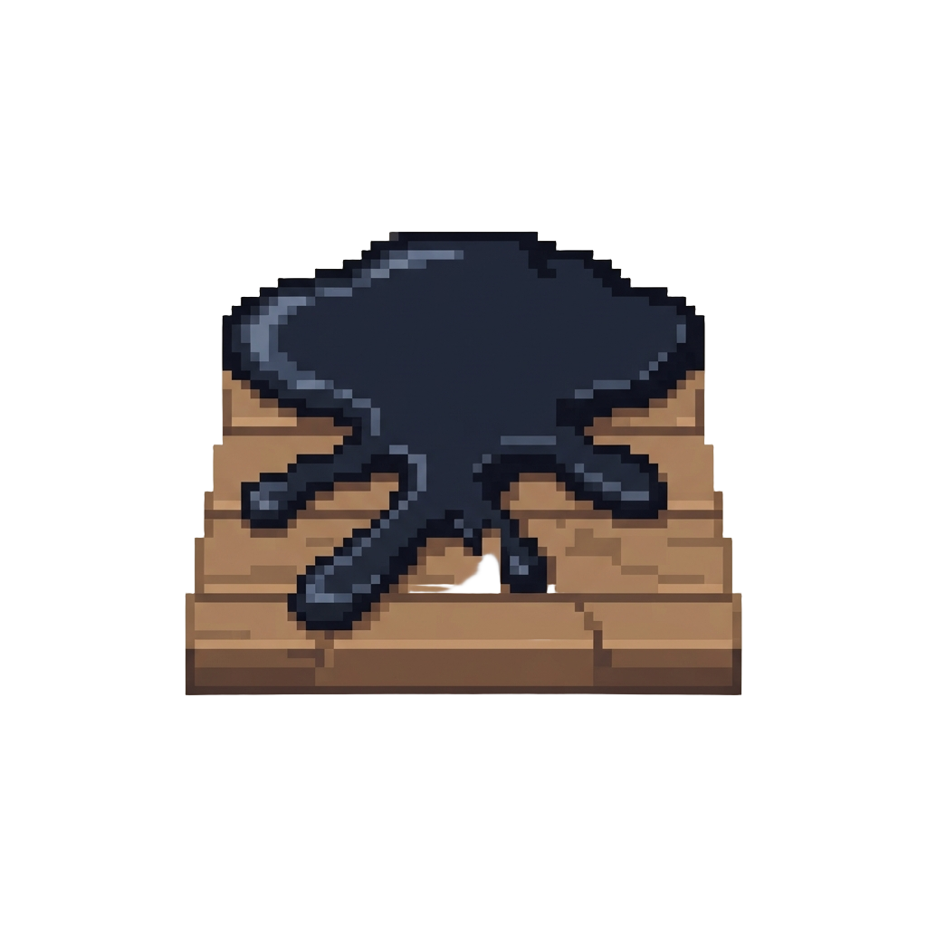 A Giant Accidental Inkblot Leaking Down to the Floor