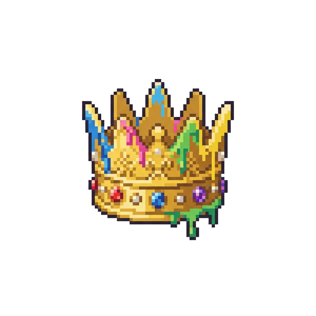 A Towering Golden Crown Dripping in Graffiti Style