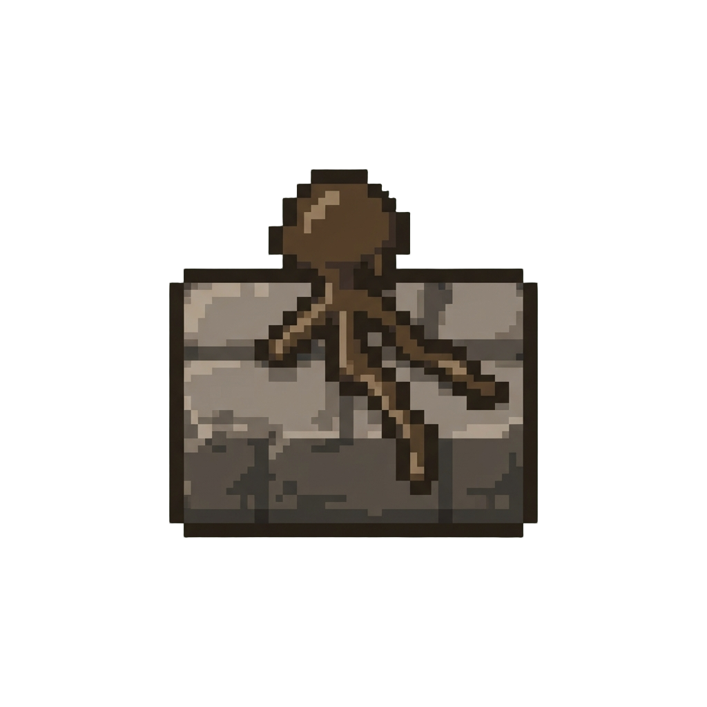 A Lopsided Runny Stick Figure That Smeared Down the Brick