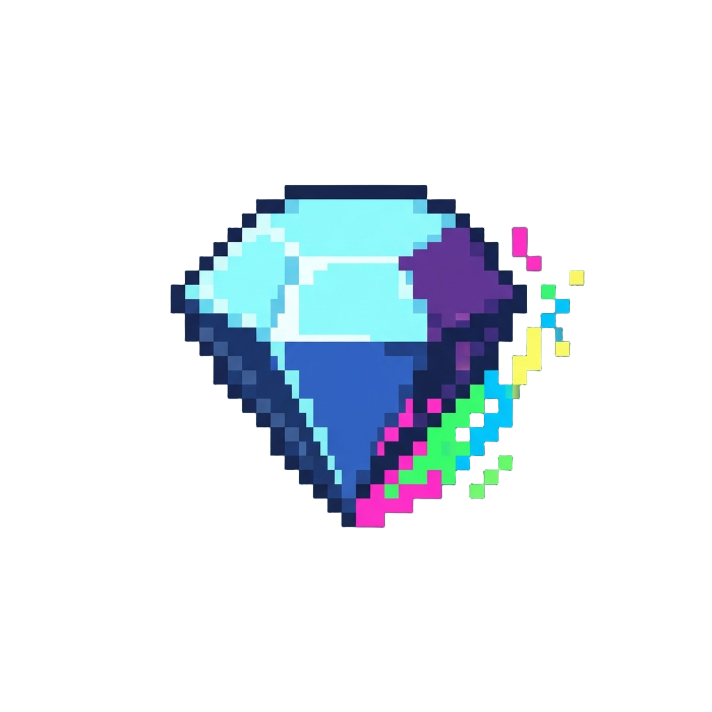 A Giant Shimmering Diamond with Neon Aerosol Flares