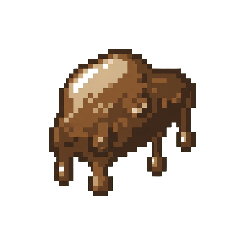 A Dripping Chaotic Brown Paint Blob