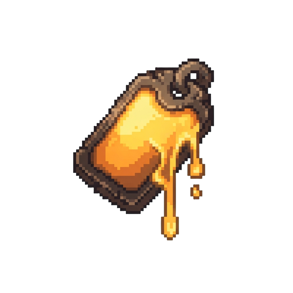 An Incomplete Glowing Tag Left Dripping