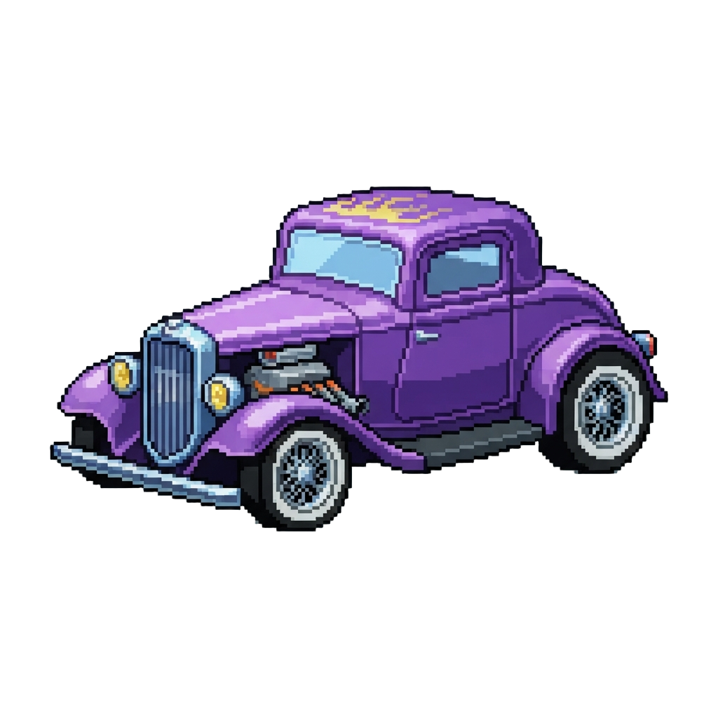 A Shiny Purple Hot Rod