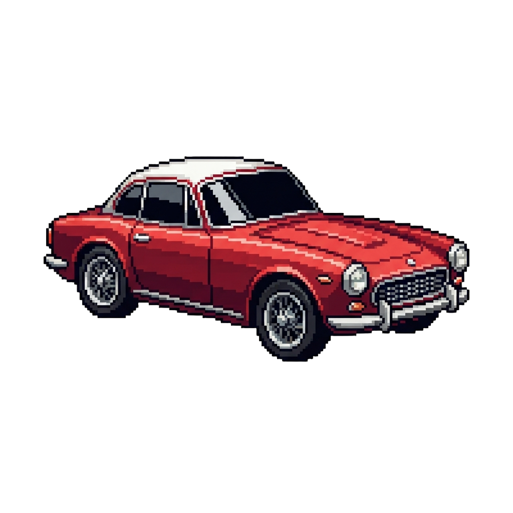 A Sleek Red Vintage Sports Car