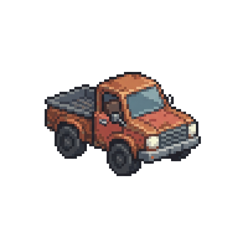 A Rusty Beat-up Pickup Truck