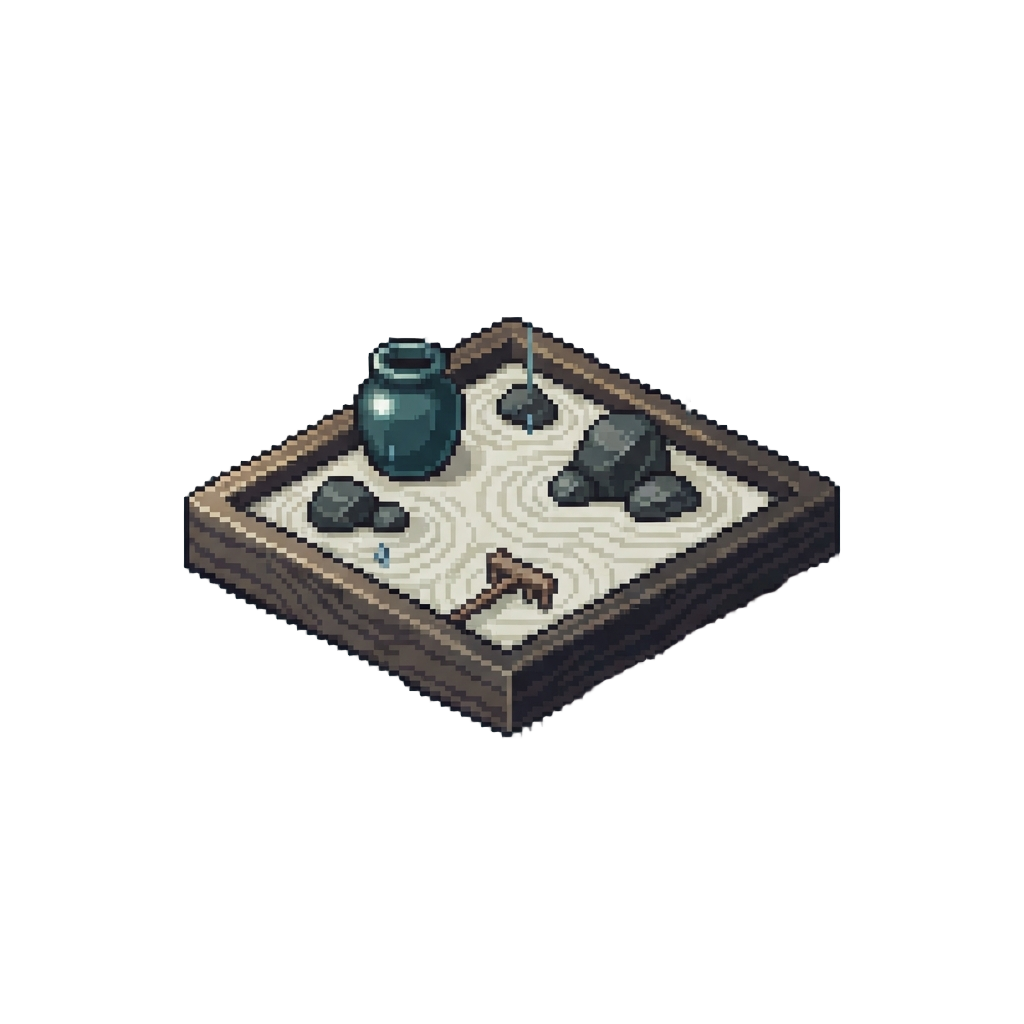 A Relaxing Video of Rain Pouring Over a Miniature Zen Garden