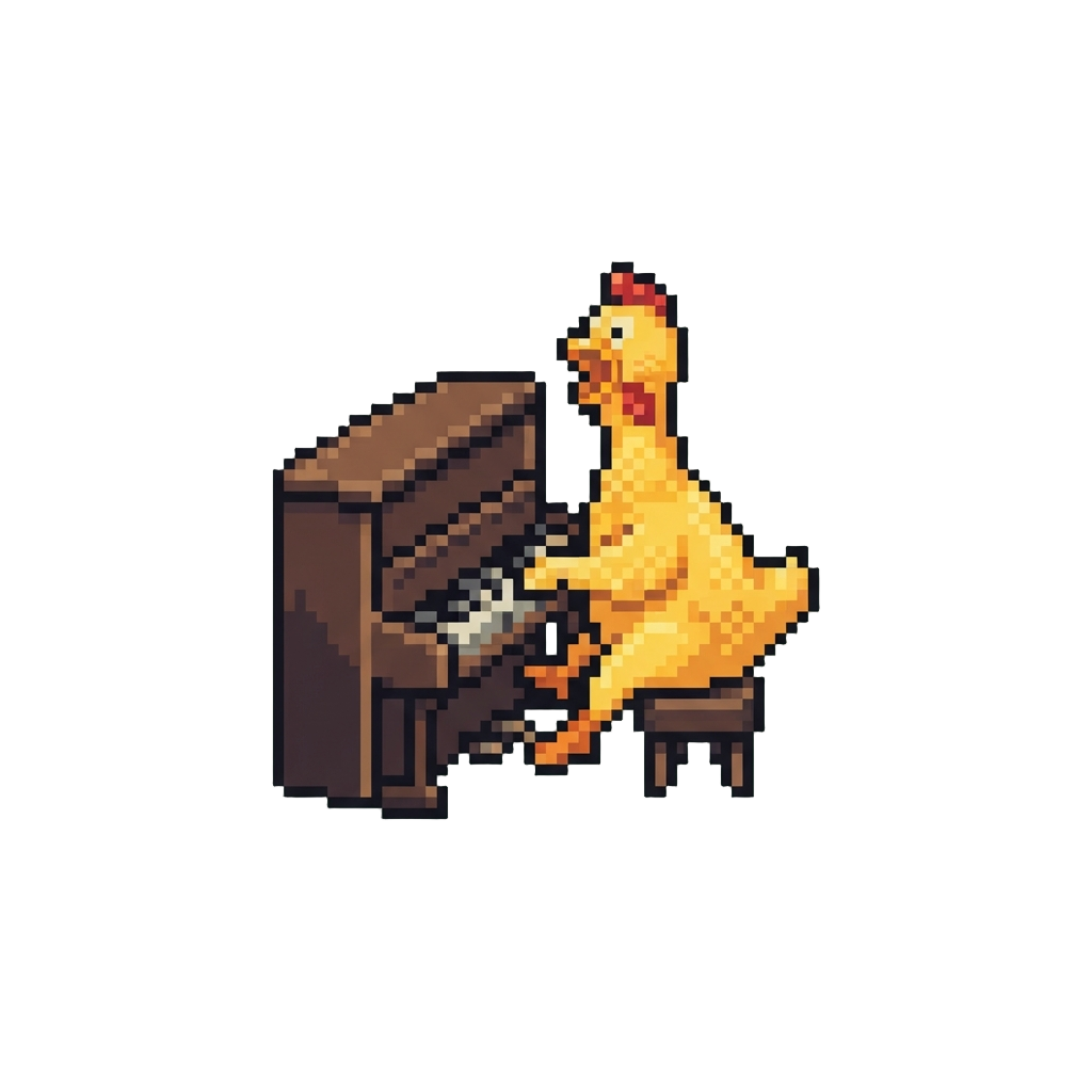 A Cryptic Video of a Rubber Chicken Playing a Piano